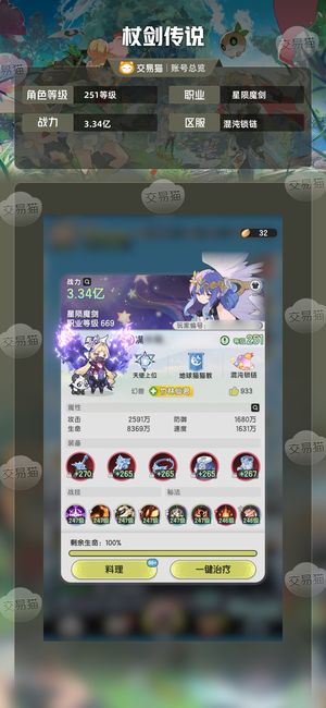 杖剑传说【251级星陨魔剑】4.4万氪度，三个赛季称.