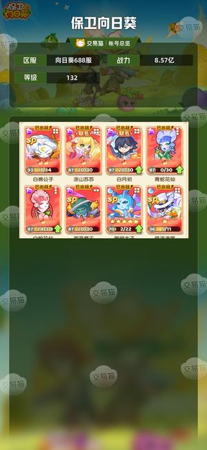 保卫向日葵【132级,8.57亿战力】 8.5亿战力幻系毕业号