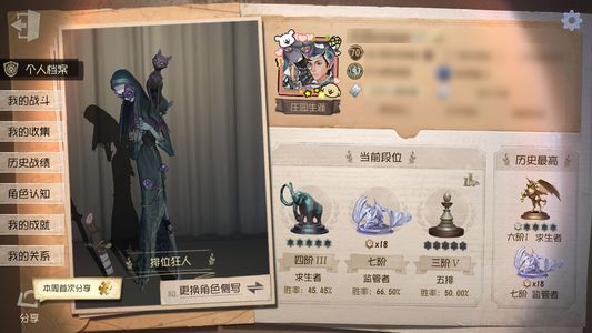 第五人格【70级】 应该挂的不高吧，主要钱有急用