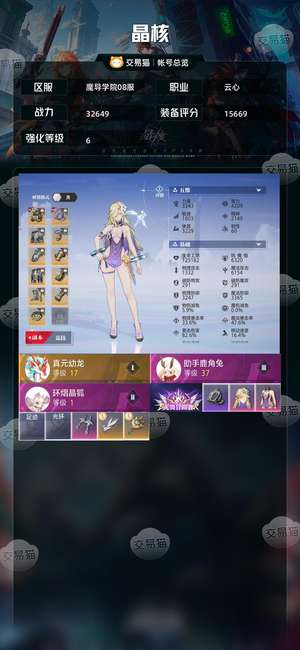 晶核【云心战力32649】 天空套，夏日套，最新礼盒