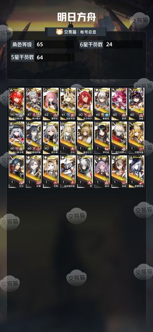 明日方舟【65级】 明日方舟300抽 可备战夏活