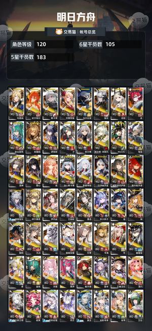 明日方舟【120级】 4年老号，联动限定干员全齐