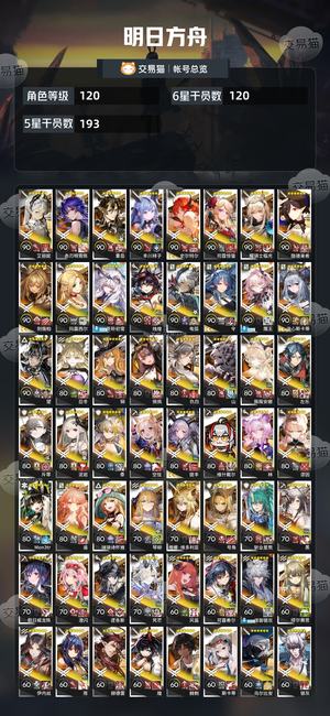 明日方舟【120级】 因故出号，box齐全