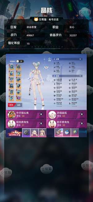 晶核【云心战力49867】5万评分，3.2w装评