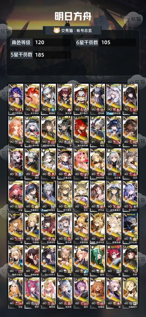 明日方舟【120级】 53石头全联动全套怪猎愚人皮头