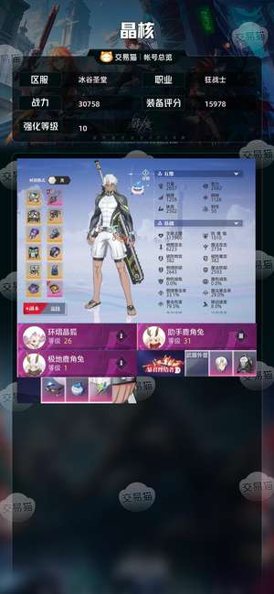 晶核【狂战士战力30758】四连狂战上手可搬1000 抗魔