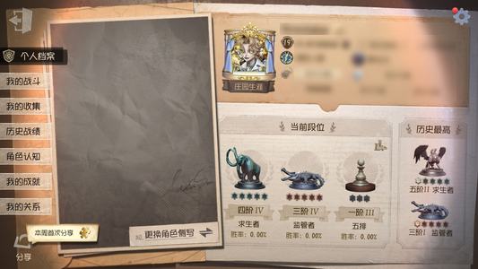 第五人格【19级】斗牛金杂技金多限定极品号
