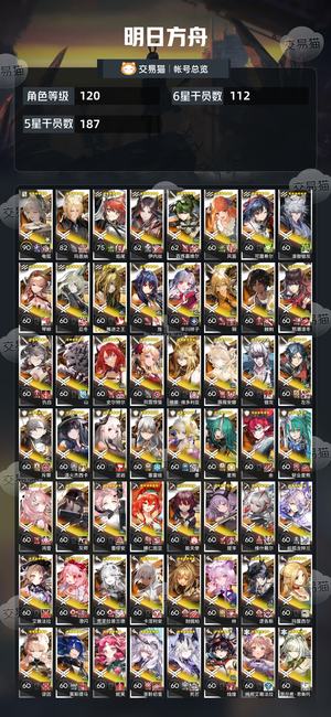 明日方舟【120级】明日方舟联动干员全