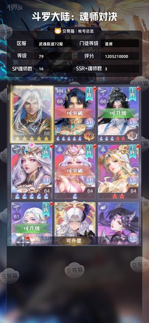 斗罗大陆：魂师对决【首席,79级】至臻皮彩五大霍彩五大东神小舞