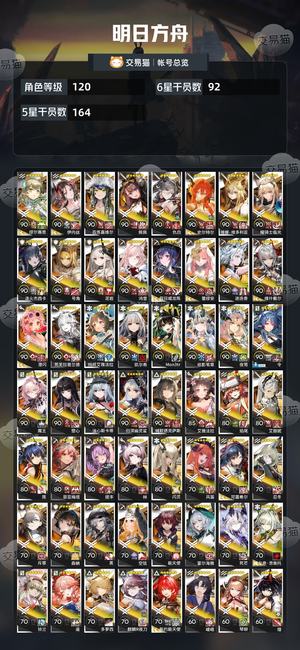 明日方舟【120级】1300多天个人帐号