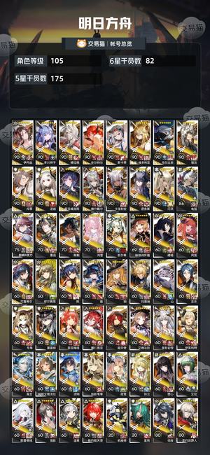 明日方舟【105级】高图鉴高练度死绑号