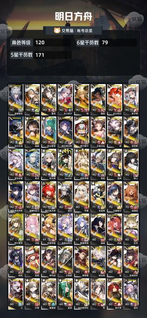 明日方舟【120级】高图鉴高练度死绑号