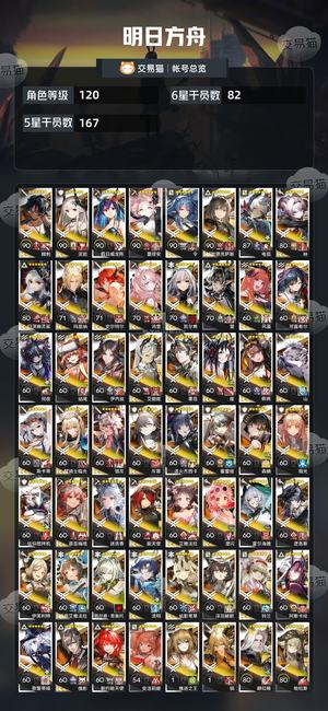 明日方舟【120级】高图鉴高练度死绑号