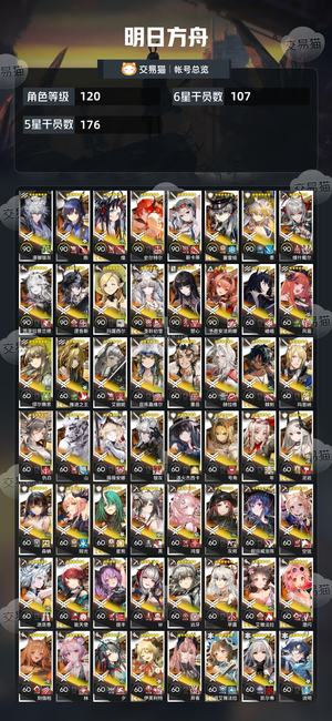 明日方舟【120级】316 皮肤，多限定，活绑