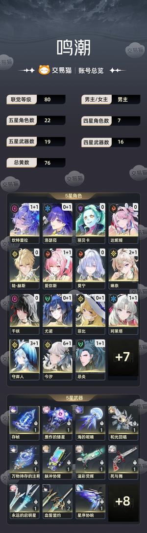 鸣潮【80级】61今汐，多共鸣链