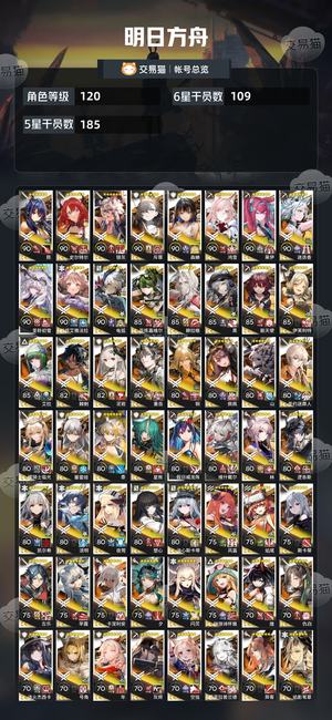 明日方舟【120级】370图鉴1100多抽
