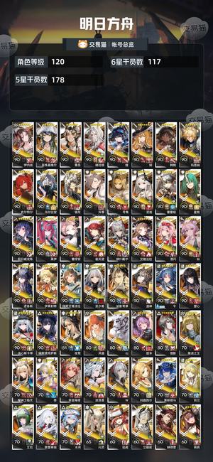 明日方舟【120级】死绑117六星带回归月签一天