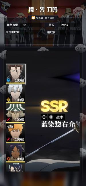 境·界 刀鸣【30级】蓝染6 5，人物全