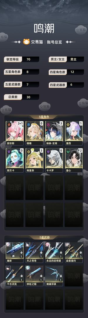 鸣潮【70级】31秧21爱00穗11露西
