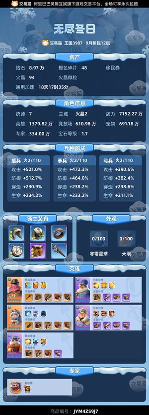 无尽冬日【统帅7级】玩了快一年。不玩了。玩不明白