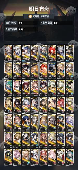 明日方舟【89级】高图鉴高练度死绑号