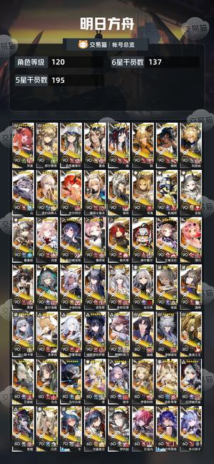 明日方舟【120级】全六星全限定全图鉴，还有抽