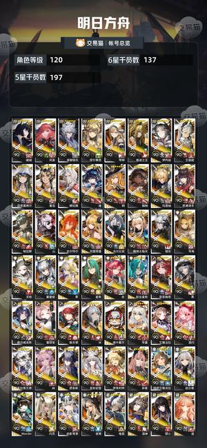 明日方舟【120级】全图鉴，全六星，全限定，大刀拒