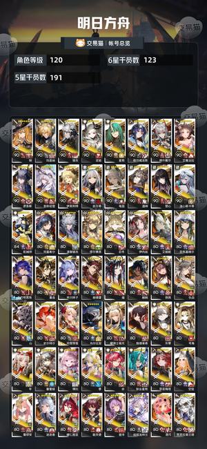 明日方舟【120级】123六星，几乎全限定全联动，