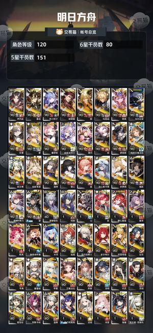 明日方舟【120级】极品多限定母鸡卡p3r全联动