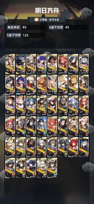明日方舟【83级】121抽活绑ew予愿
