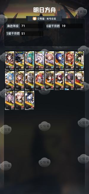 明日方舟【71级】250多抽左右，半周年300井