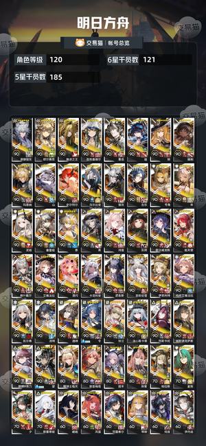 明日方舟【120级】超多六星维什戴尔多限多皮