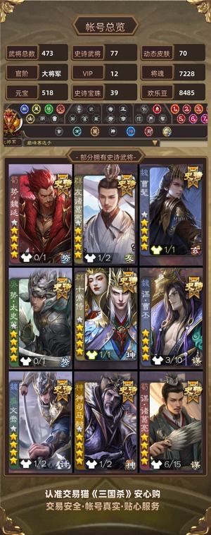 三国杀【大将军,V12】四阴多权三周妃王朗双至尊皮肤