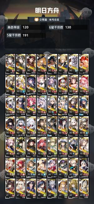 明日方舟【120级】死绑130六星多限定极品号