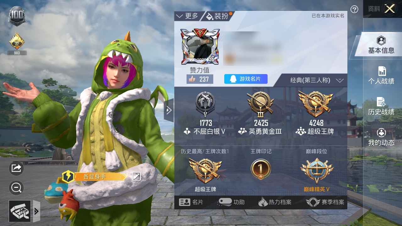 和平精英恐龙拽拽全套，两把四级升级枪