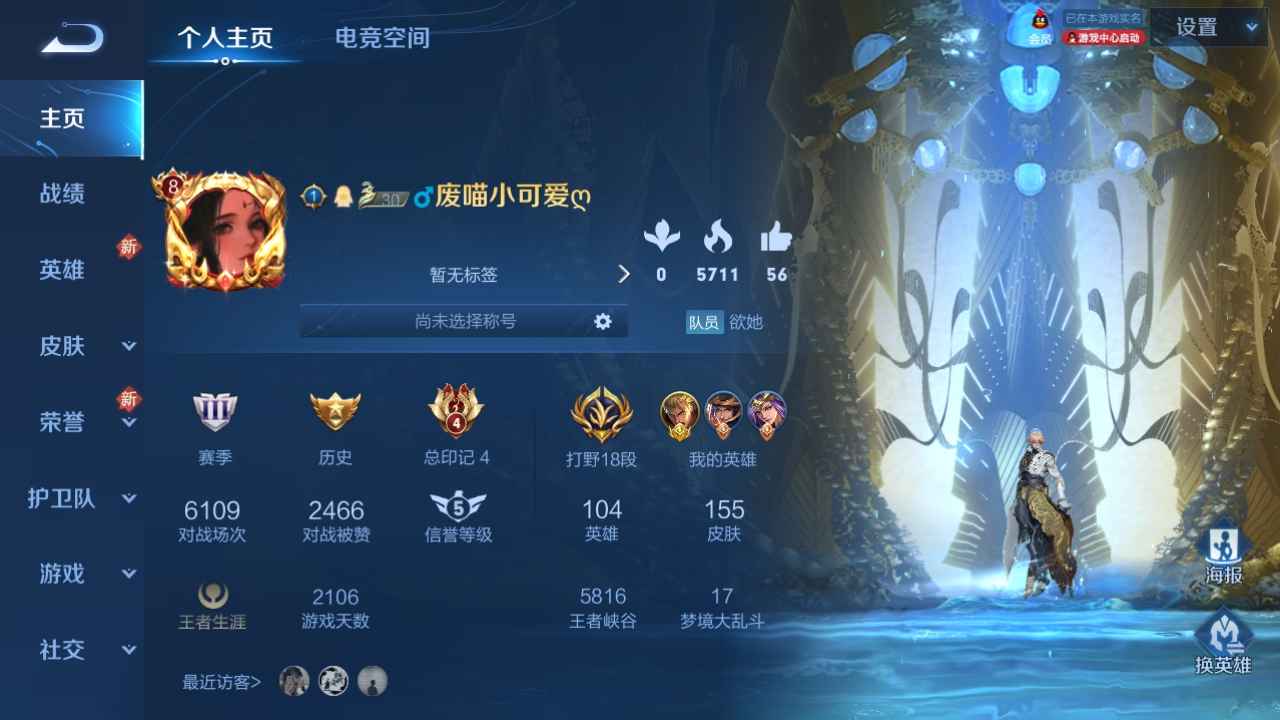 王者荣耀【104英雄155皮肤】李白鸣剑曳影超多限定传说皮肤