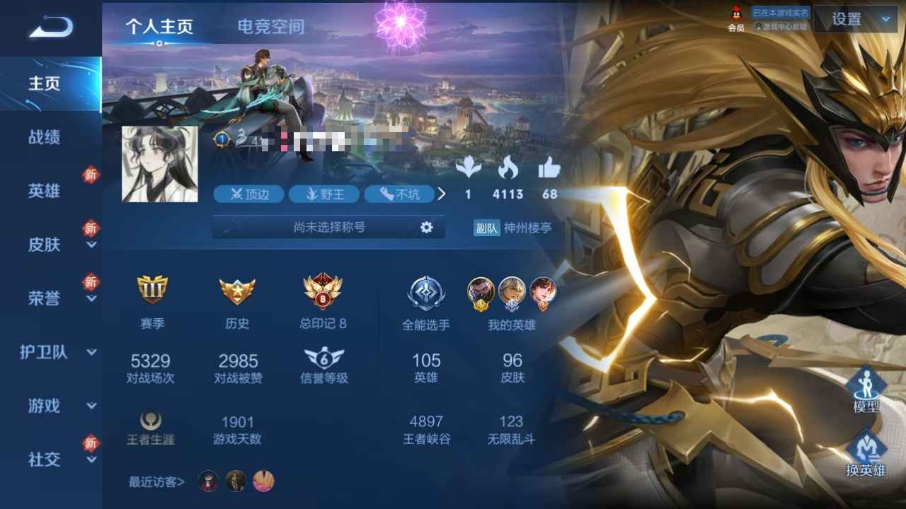王者荣耀【105英雄96皮肤】一水晶限定多