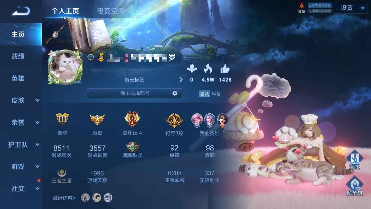 王者荣耀【92英雄98皮肤】没空玩低价出