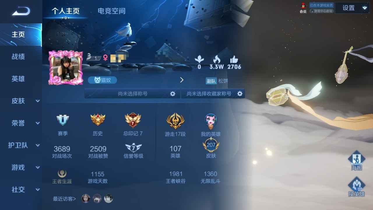 王者荣耀【107英雄207皮肤】多水晶限定号带词语id同名战队