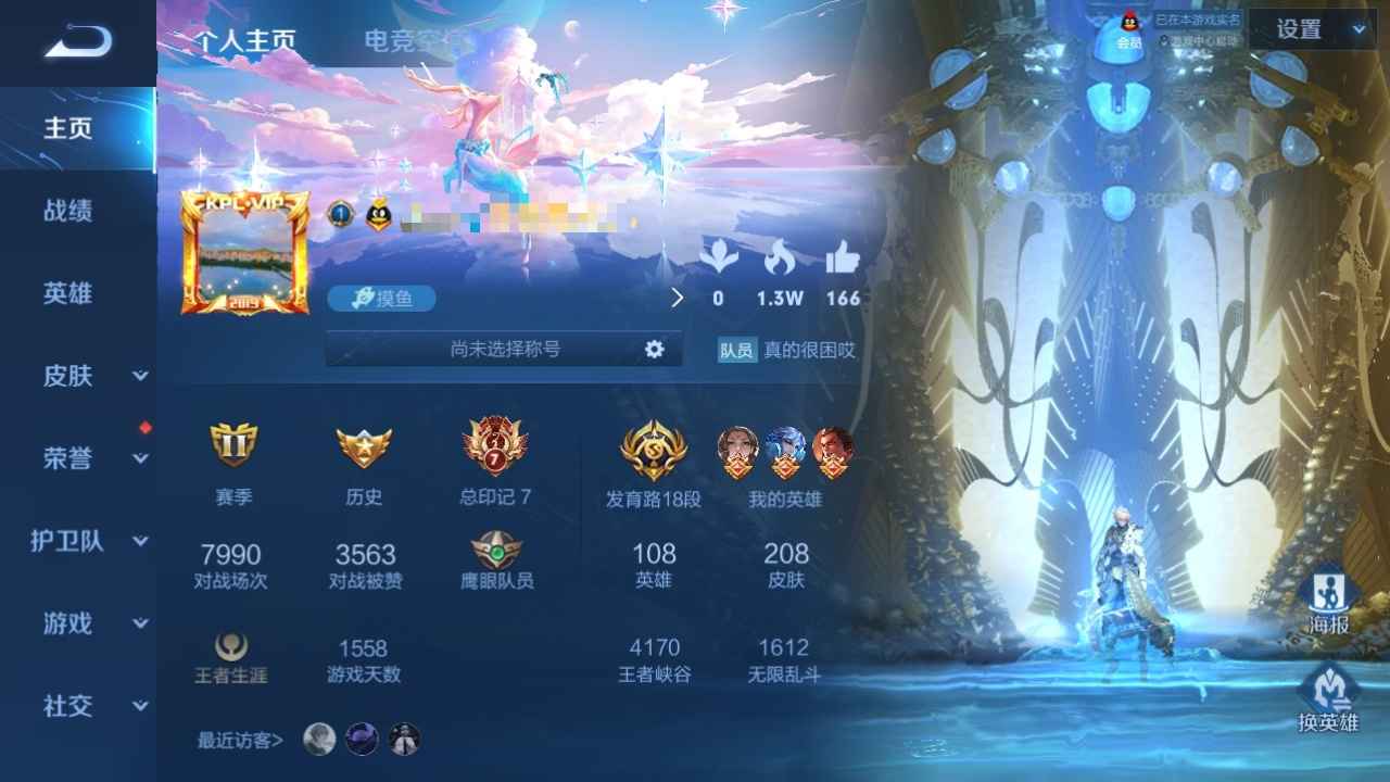 王者荣耀【108英雄208皮肤】6A贵8超级靓号特价出