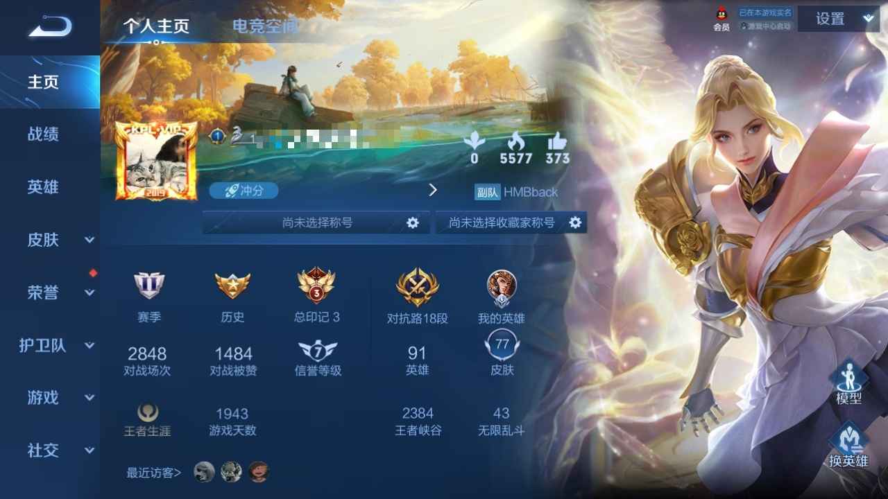 王者荣耀【91英雄77皮肤】号多标多限定可二绑
