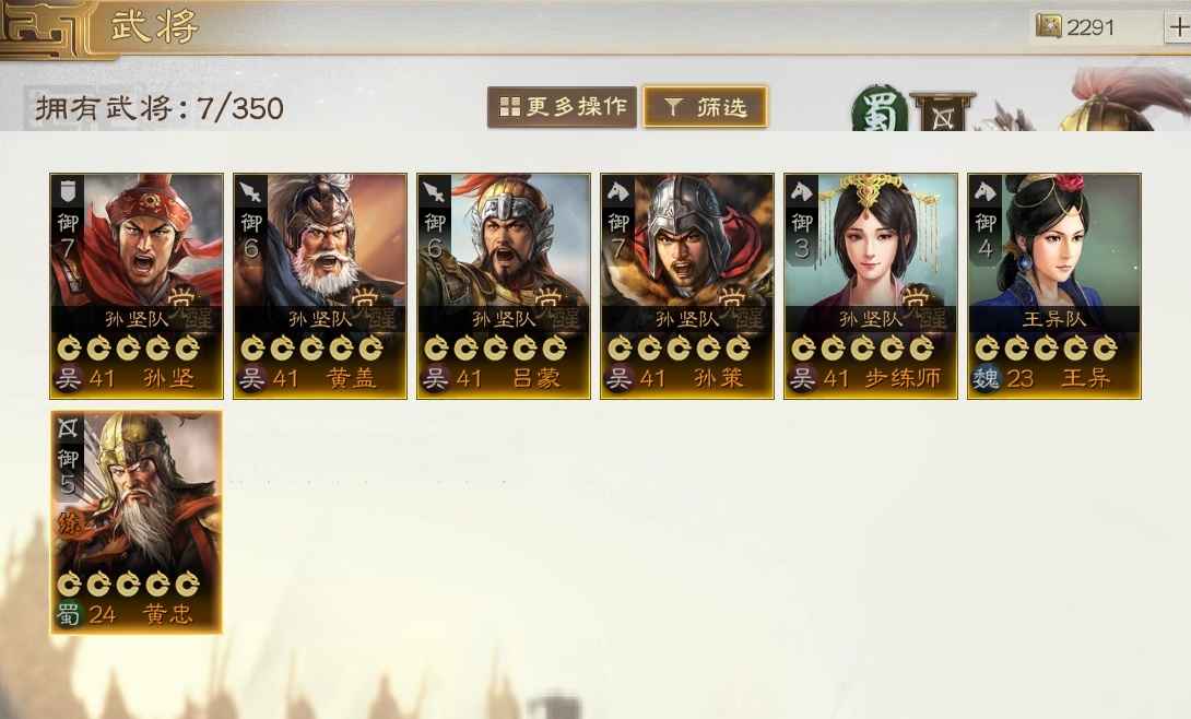 三国志战棋版吴国国家队，自己看没时间玩了