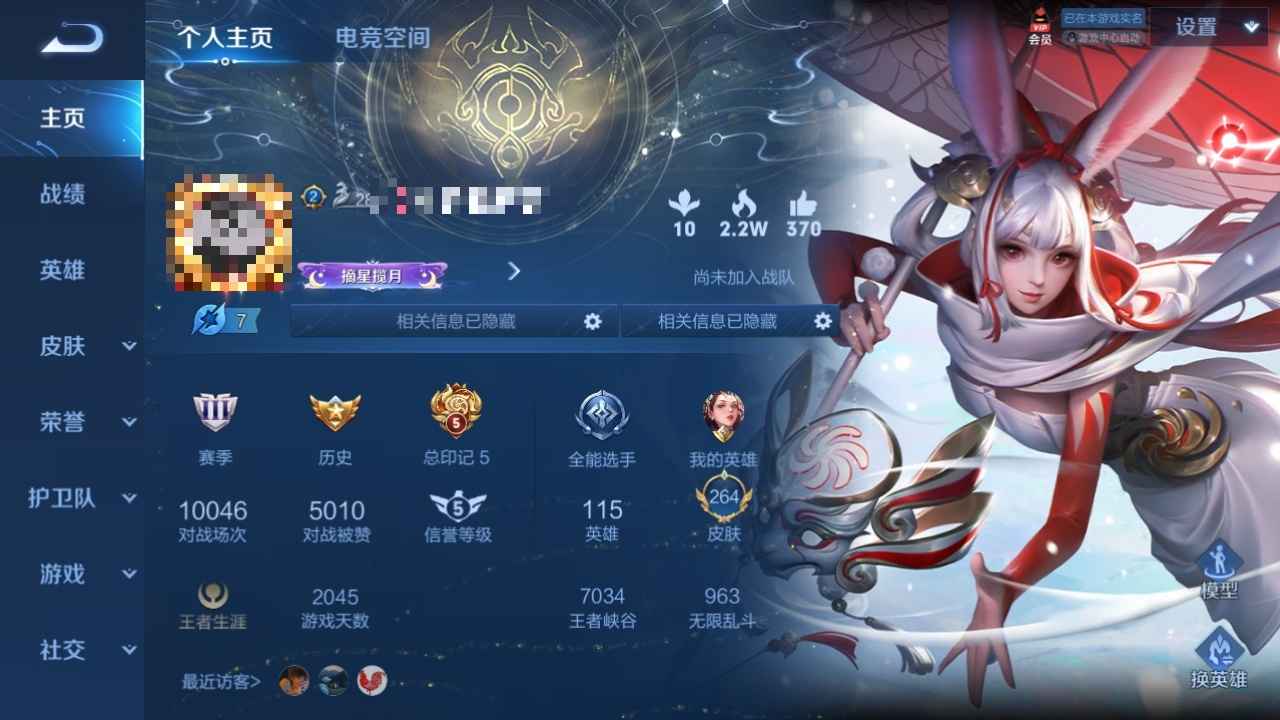 王者荣耀【115英雄264皮肤】。。。。。。