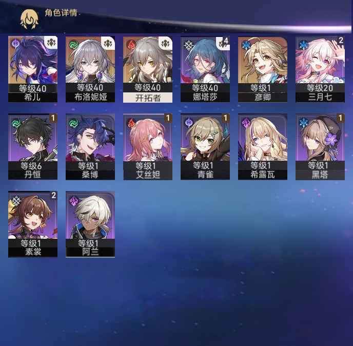 崩坏：星穹铁道【27级】27级希儿布洛尼亚彦卿