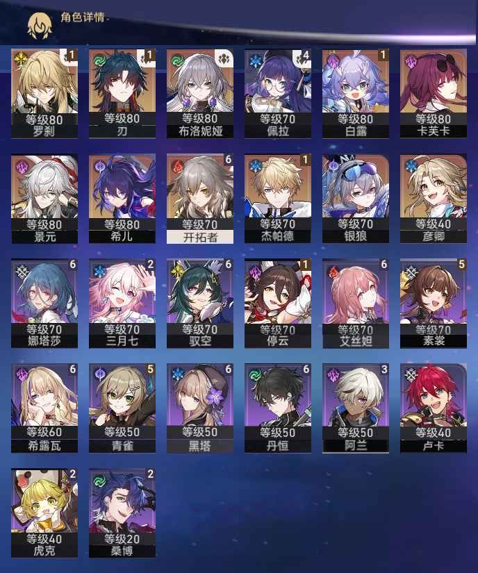 崩坏：星穹铁道【苹果版】【67级】全UP欧皇11刃罗刹饮月马上出