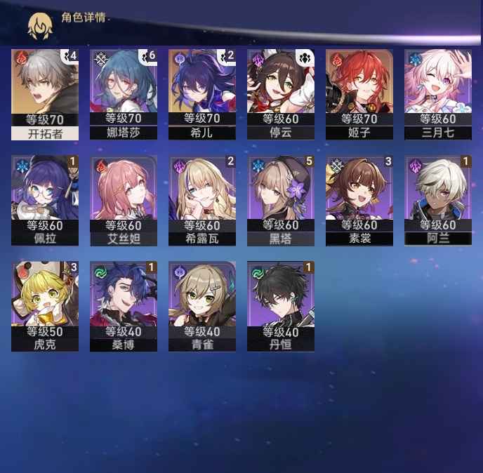 崩坏：星穹铁道【苹果版】【54级】五金开局，希尔二加一自玩号