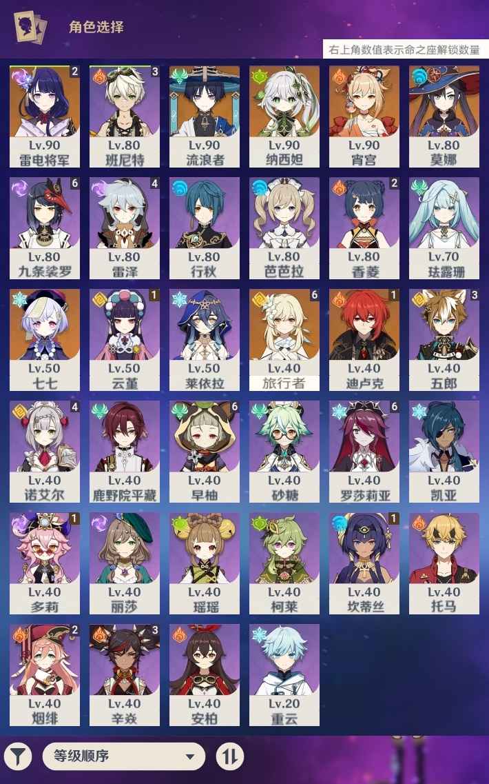 原神【55级】雷神2 1草神多金便宜出